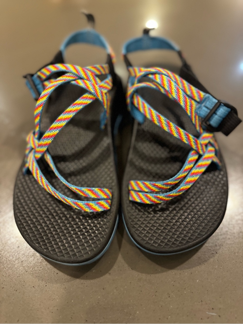 Chaco ZX/2 Classic sandals featuring the Fiesta Rainbow stripe Size 4 (EU 35)